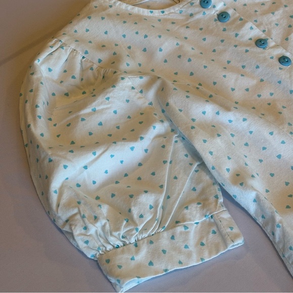 VINTAGE AMY TOO! White‎ and Blue Polka Dot Ruffled Girls Dress 80s 90s Size 12 - Picture 11 of 14